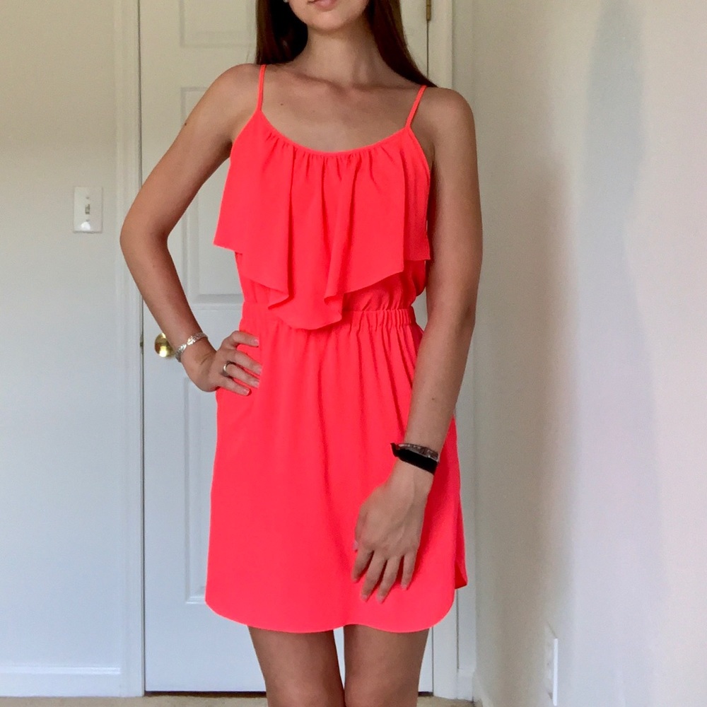 Coral mini dress